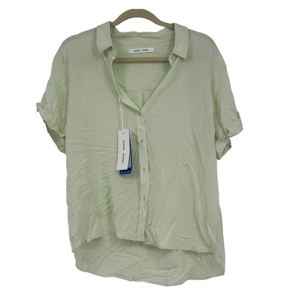 NEW Samson Samsoe Majan Short Sleeve Hampden Majan Shirt in Meadow Mist - Picture 2 of 6